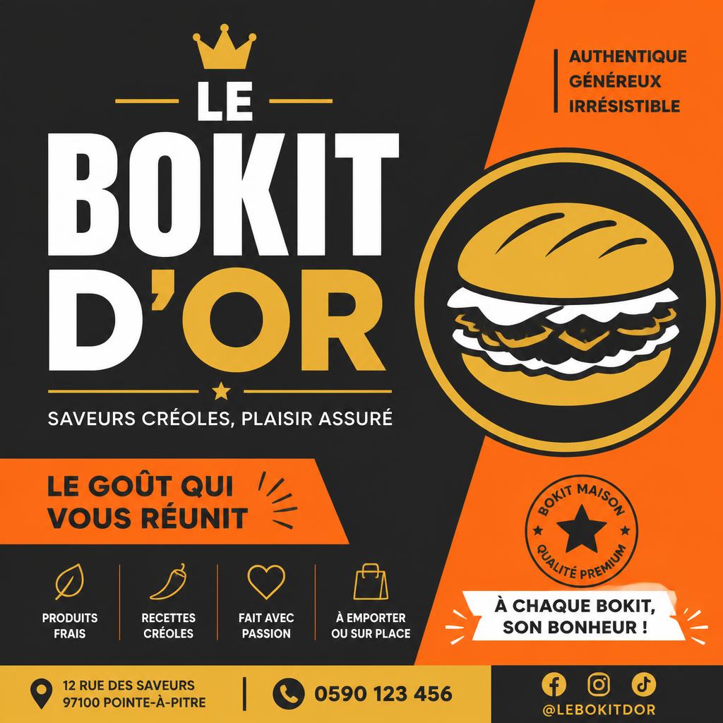 Affiche restaurant — rendu à l'écran