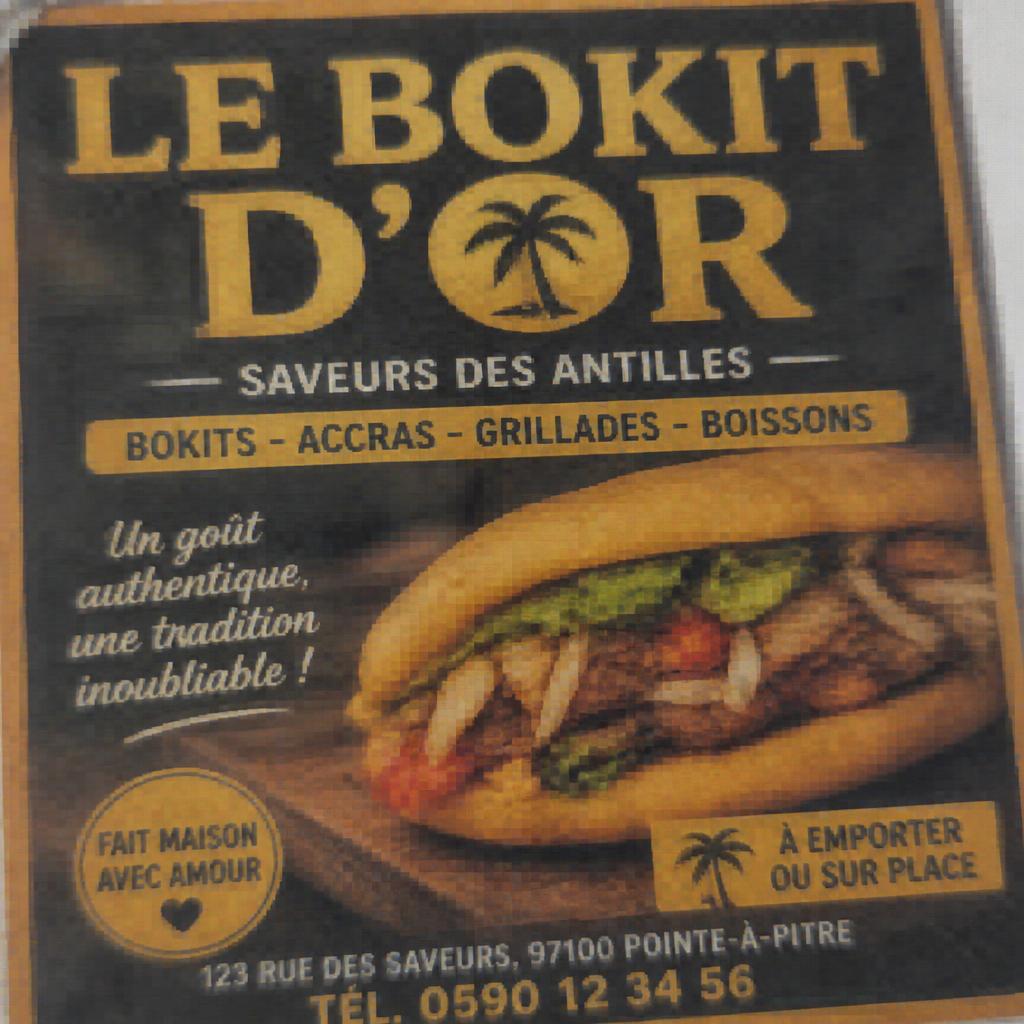 Affiche restaurant — rendu imprimé
